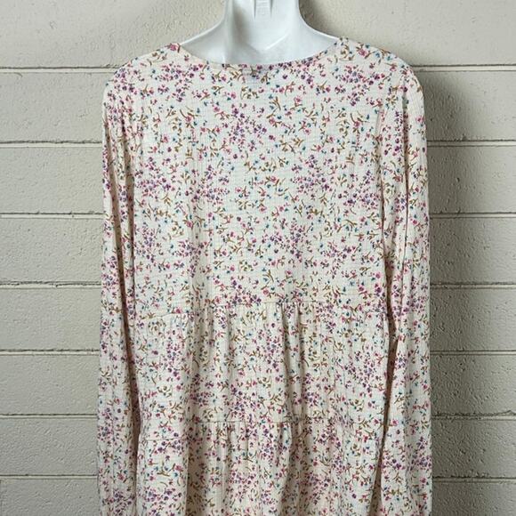 Torrid Texture Jersey V-Neck Long Sleeve Tiered Top size 0 S - Picture 8 of 11